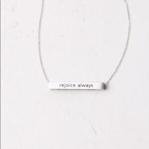 ISO Rejoice Always Silver Bar Necklace Starfish Project